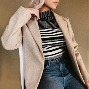 LOVE TREE Oatmeal Longline Open-Front Coat SZ Small